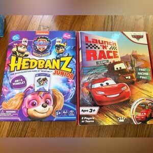 Bundle of two board Games- Paw Patrol hedbandz & Disney Cars Race